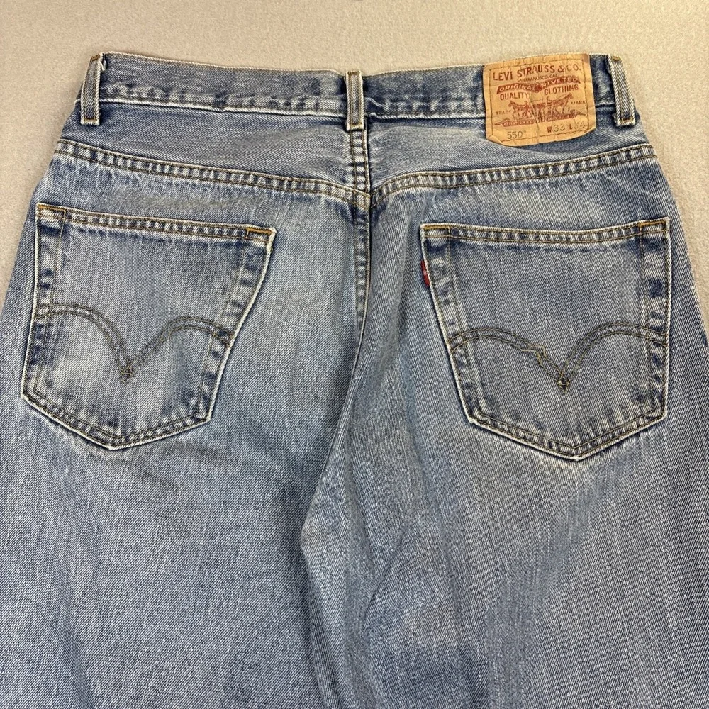 Y2K Levi's 550 Jeans Mens 33x34 Blue Relaxed Fit Denim Baggy